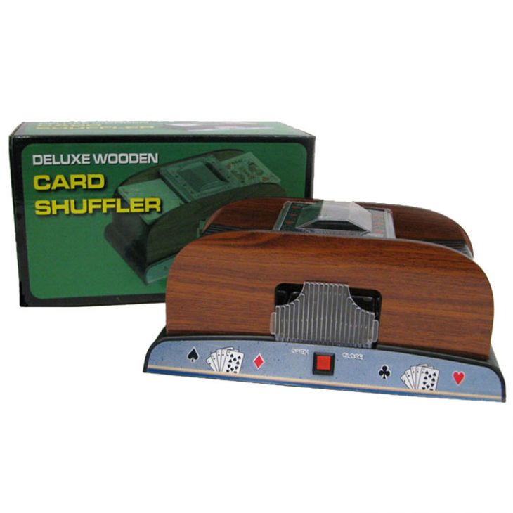 Card Shuffler: 2 Deck, Automatic, Wood Grain (oak) main image